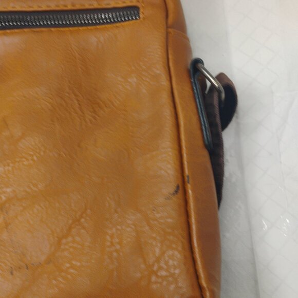 Weixier Men's Brown Leather Shoulder Travel Bag Crossbody Strap - Picture 7 of 9